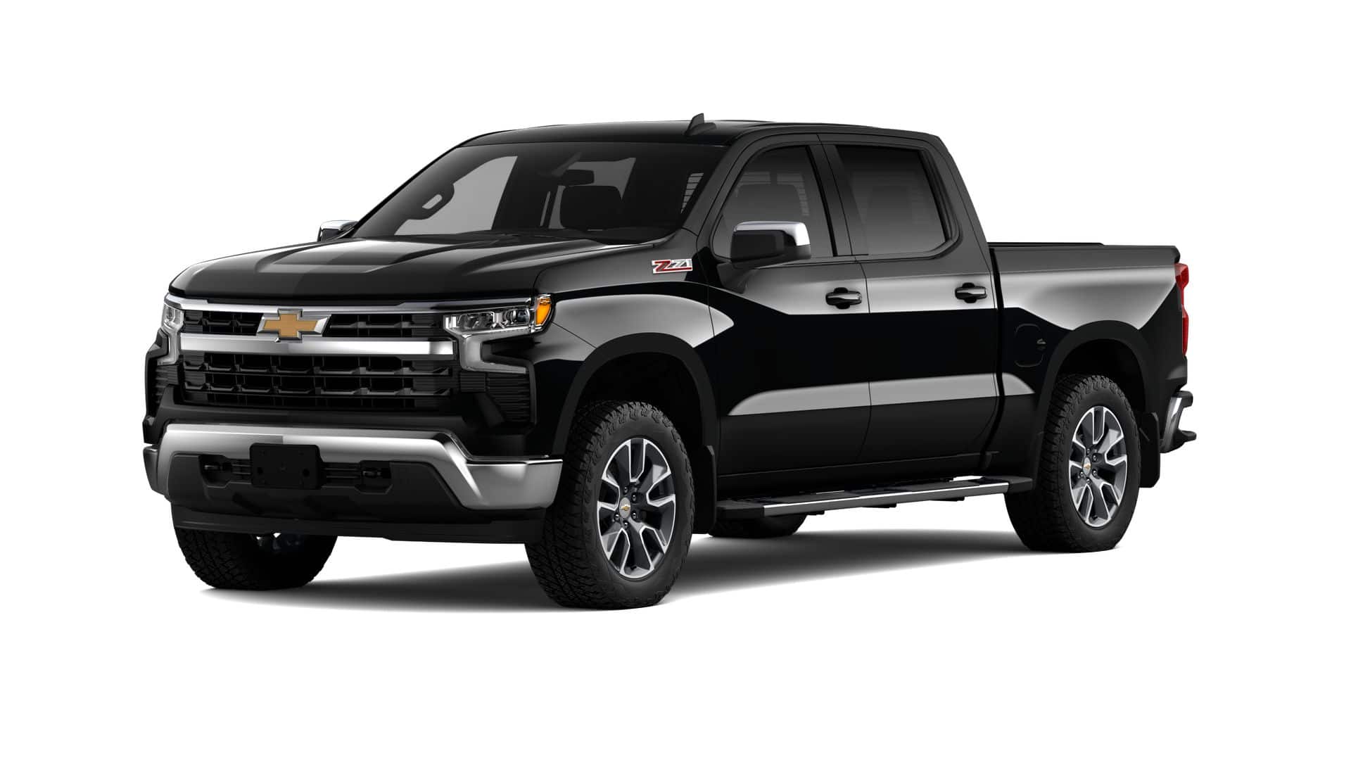 2026 Chevrolet Silverado 1500 LT in Black — front three-quarter view