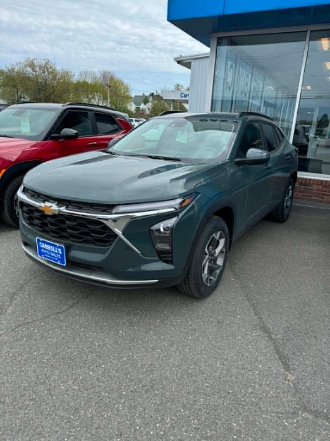 2026 Chevrolet Trax LT in Cypress Gray — front three-quarter view